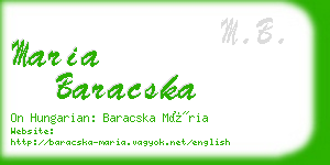 maria baracska business card